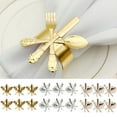 thumbnail image 1 of Cheers.US 6Pcs Fork Spoon Towel Napkin Rings Napkin Holder Adornment Exquisite Napkins Rings Set for Wedding Banquet Dinner Decor Favor, 1 of 4