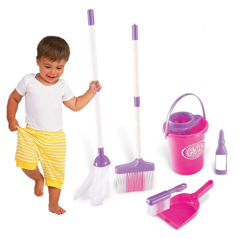 6Pcs Toddler Montessori Cleaning Play Set Toy Kids Broom Sweep Mop Set For  Ages 3+