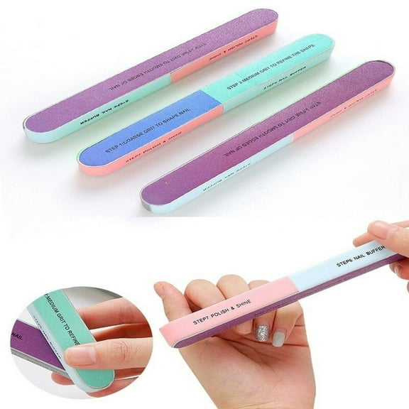 Cheers.US 6Pcs/Set Nail File Buffer Shiner Finger Toe Manicure Pedicure Polishing Sanding Beauty