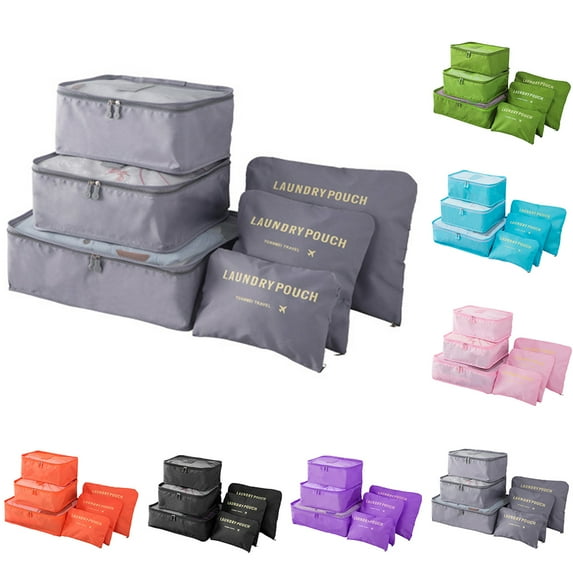 Cheers.US 6Pcs/Set Travel Storage Bags Multi-functional Clothing Sorting Packages, Travel Packing Compression Pouche, Luggage Organizer Pouch