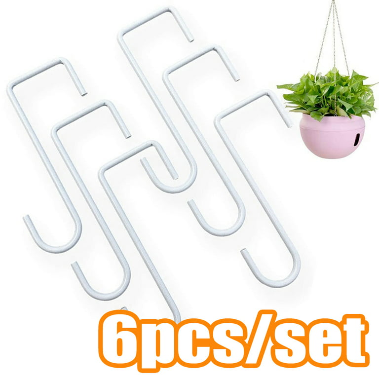 Cheers.US 6Pcs White Vinyl Fence Hooks, Patio Hangers White Powder Coated  Steel Fence Hangers for Hanging Plants, Planters, Bird Feeders, Lights,  Pool Tools 