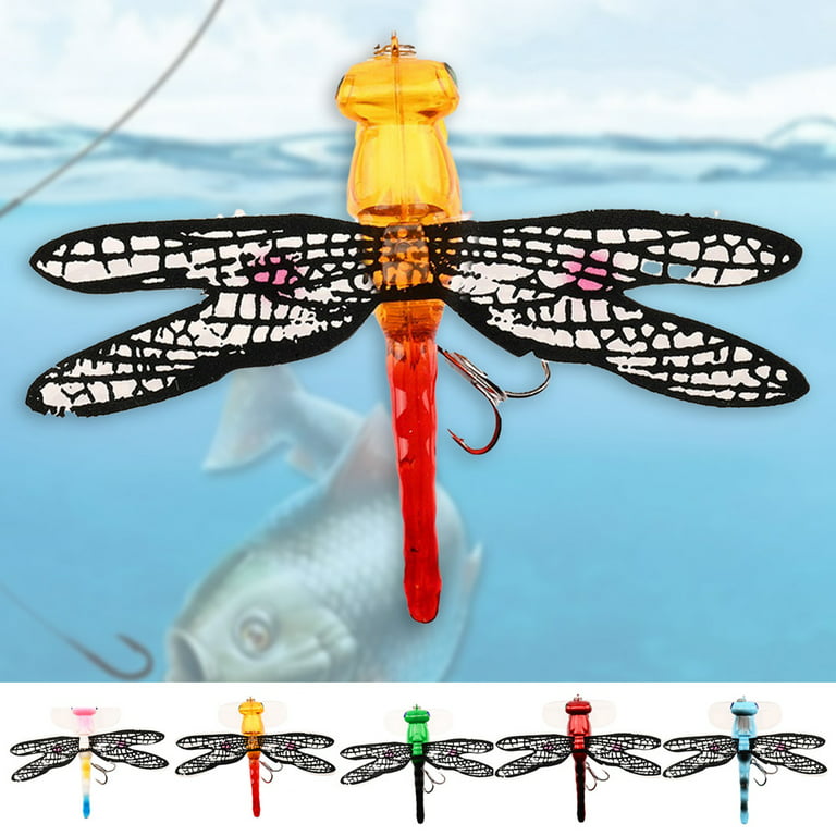 Cheers.US 7.5cm/6.2g Dragonfly Fishing Lure Life Like Dragonfly with Hook  for Trolling Hard Lure Fishing Hard Lure Fishing Tackle, Artificial Hard