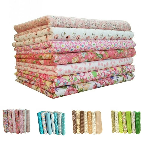 Cheers.US 7Pcs Vintage Floral Precut Fabrics for Quilting 10x10 Print Cotton Quilt Fabric Squares for Sewing DIY Patchwork Craft