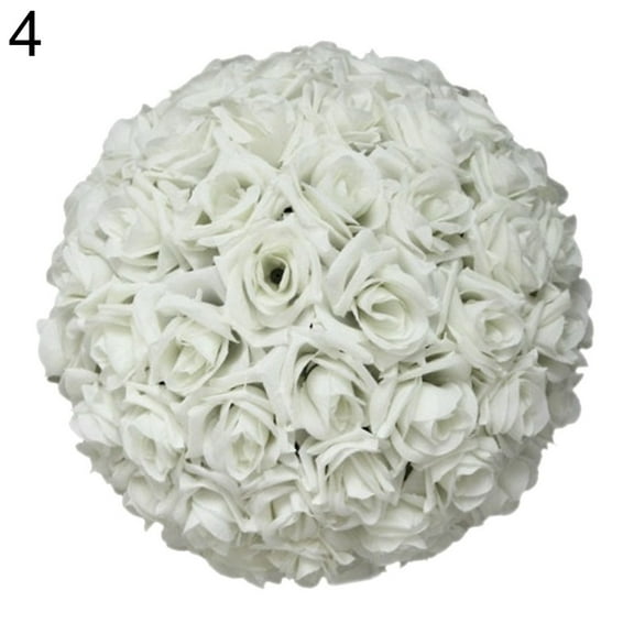 Cheers.US 8 Inch Hanging Decorative Flower Ball Centerpieces Silk Rose Wedding Kissing Balls Pomanders Wedding Decoration Ball