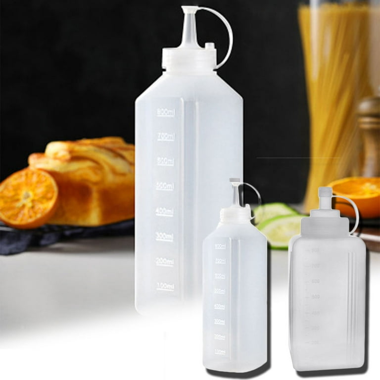 Squeeze Squirt Condiment Bottles with Twist On Cap Lids are