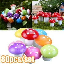 Cheers.US 80Pcs Cute Mushrooms Miniature Figurines Mini Garden Mushrooms Ornaments Mushroom Model Fairy Garden Miniature Statue Landscape DIY Craft for Home Party Decoration Supplies