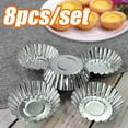 thumbnail image 1 of Cheers US 8Pcs Egg Tart Molds, Mini Tart Pan for Baking, Aluminum Tins Mould for Tart Shells, Pie, Cupcakes, Mini Cake, Pudding, Jello, Muffin and Chocolate, 1 of 7