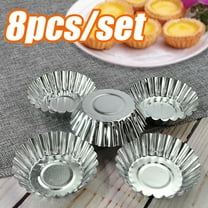 Cheers US 8Pcs Egg Tart Molds, Mini Tart Pan for Baking, Aluminum Tins Mould for Tart Shells, Pie, Cupcakes, Mini Cake, Pudding, Jello, Muffin and Chocolate