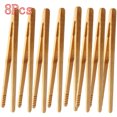 thumbnail image 1 of Cheers.US 8Pcs Reusable Bamboo Toast Tongs - Wooden Toaster Tongs For Cooking Holding Ideal Kitchen Utensil For Cheese Bacon Muffin Fruits Bread, 1 of 6