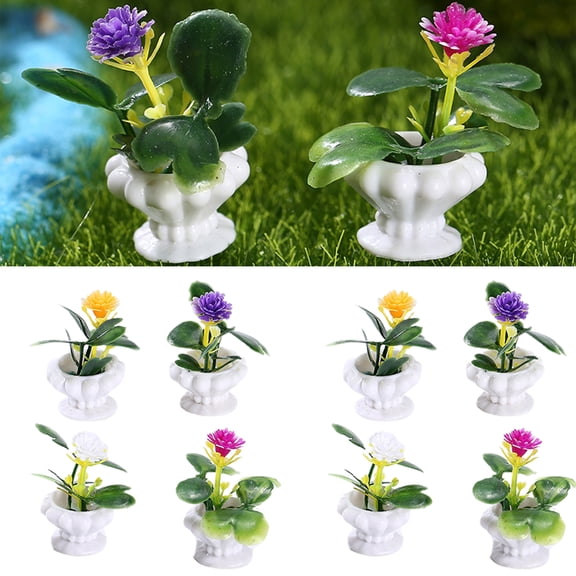 Cheers US 8Pcs/Set mall Artificial Plastic Plants Set Mini Artificial Succulent Plants in Melamine Planters, Life-Like Small Potted Fake Plants for Desk, Windows, Bedroom, Living Room, Home Decor