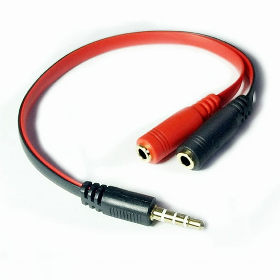 Cheers.US Adapter Cable 2-in-1 High Fidelity 3.5mm Earphone AUX Splitter Converter for Mobile Phone With Gold-Plated Plug,Transmission of Adapter Cable is More Stable