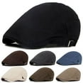 thumbnail image 1 of Cheers.US Adjustable Beret Hat Keep Warm Lightweight British Style Gentleman Men Berets for Travel, 1 of 3