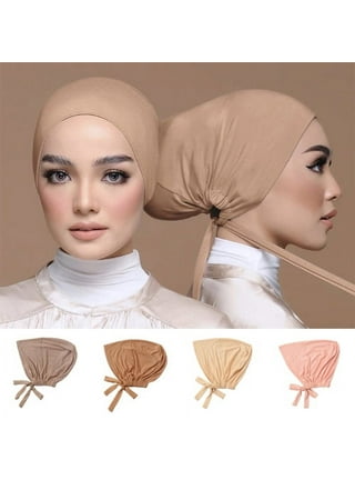 Lenmipot Women Under Hijab Cap Islamic Underscarf Turbans for Women Solid Color Hijab Bonnet Caps Muslim Scarf Inner Cap