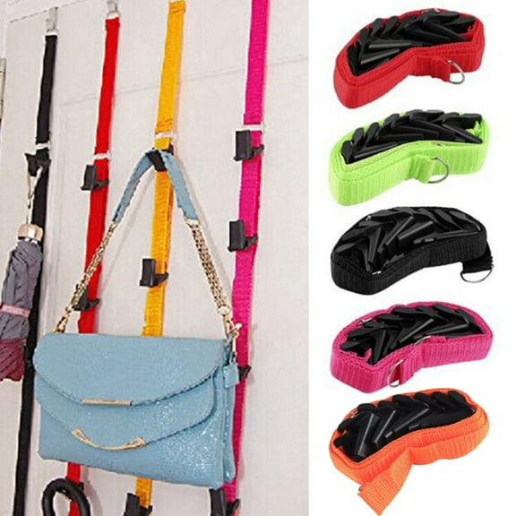 Cheers.US Adjustable Over Door Straps Bag Hanger Coat Hook Hat Clothes Storage Rack