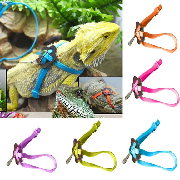 Cheers.US Adjustable Reptile Lizard Turtle Harness Leash Multi Color Light Soft Fashion Pet Small Animal