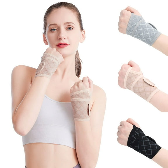 Cheers.US Adjustable Wrist Wrap for Men and Women - Workouts Wrist Band, Carpal Tunnel Compression Wrist Brace, Tendonitis Wrist Splint, Left Right Hand One Size Adjustable-1Pair