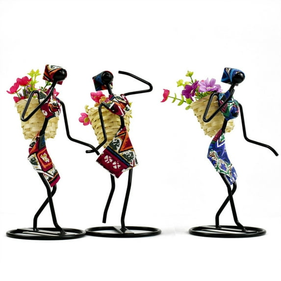 Cheers US African Women Statue Figurine Traditional Tribal Lady Statue Decorative Sculpture Centerpieces for Tabletop Dining Room African American Vintage Gift