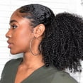 thumbnail image 1 of Cheers US Afro Puff Drawstring Ponytail Human Hair Bun For Black Women 150% Density 10A Brazilian Virgin Human Hair 4C Afro Kinky Curly Clip In Ponytail Extension, 1 of 5