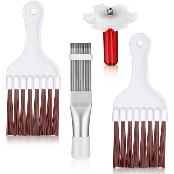 Cheers.US Air Conditioner Condenser Fin Comb, Fin Cleaning Brush Air Conditioner Fin Cleaner Refrigerator Coil Cleaning Whisk Brush Metal Fin Evaporator Radiator Repair Tool