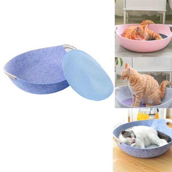 Cheers.US All Season Universal Felt Cat House Kennel Lounge Dog Bed Bowl Pot Pet Supplies,Bowl Shape, Durable, Easy to Clean, Comfortable