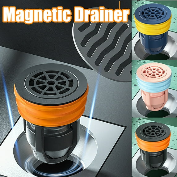 Cheers.US Anti-odor Floor Drain Shower Waste Water Drainer, Shower Floor Drain Backflow Preventer One Way Drain Valve Sewer Core Magnetic Drainage Insert Drain Plug, Core: 6cm, Width: 4.5cm