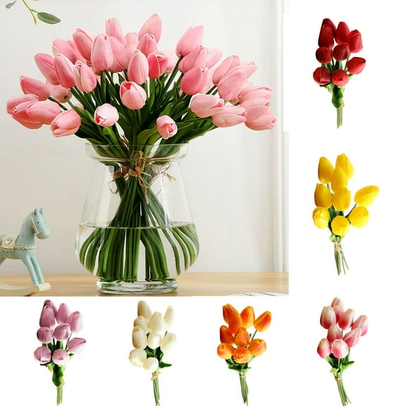 Cheers.US Artificial False Tulip Flower White Fake Bouquet Home Wedding Party Decor