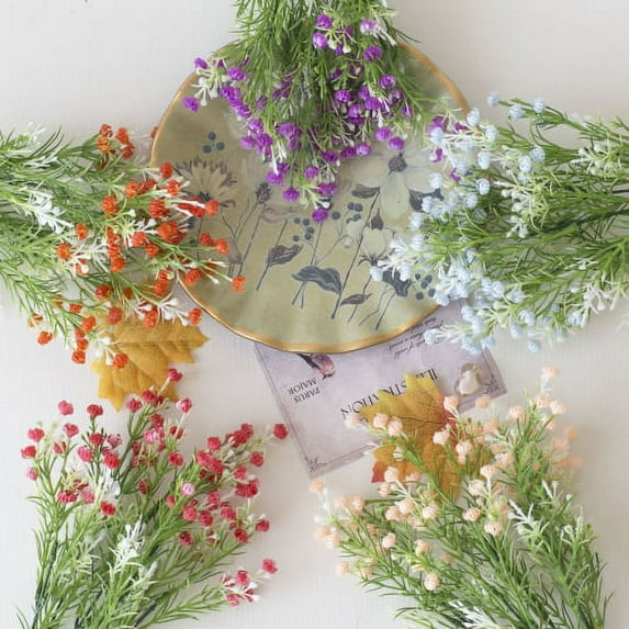 Cheers.US Artificial Flower Plant Faux Flower for Decoration Home Garden Porch Window Box Babys Breath Silk Fake Bush Flowers Bouquet Floral Arrangement Home Wedding Party Decorations