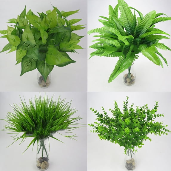 Cheers.US Artificial Plant Indoor Outdoor Fake Leaf Foliage Bush Home Office Garden Decor