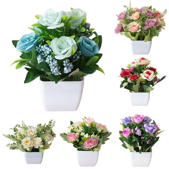 Cheers.US Artificial Plastic Vivid Tea Rose Table Bouquet