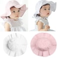 thumbnail image 1 of Cheers.US Baby Girls Hats Wide Brim Bucket Cap Beach Summer Sun Hat Toddler Kids, 1 of 7