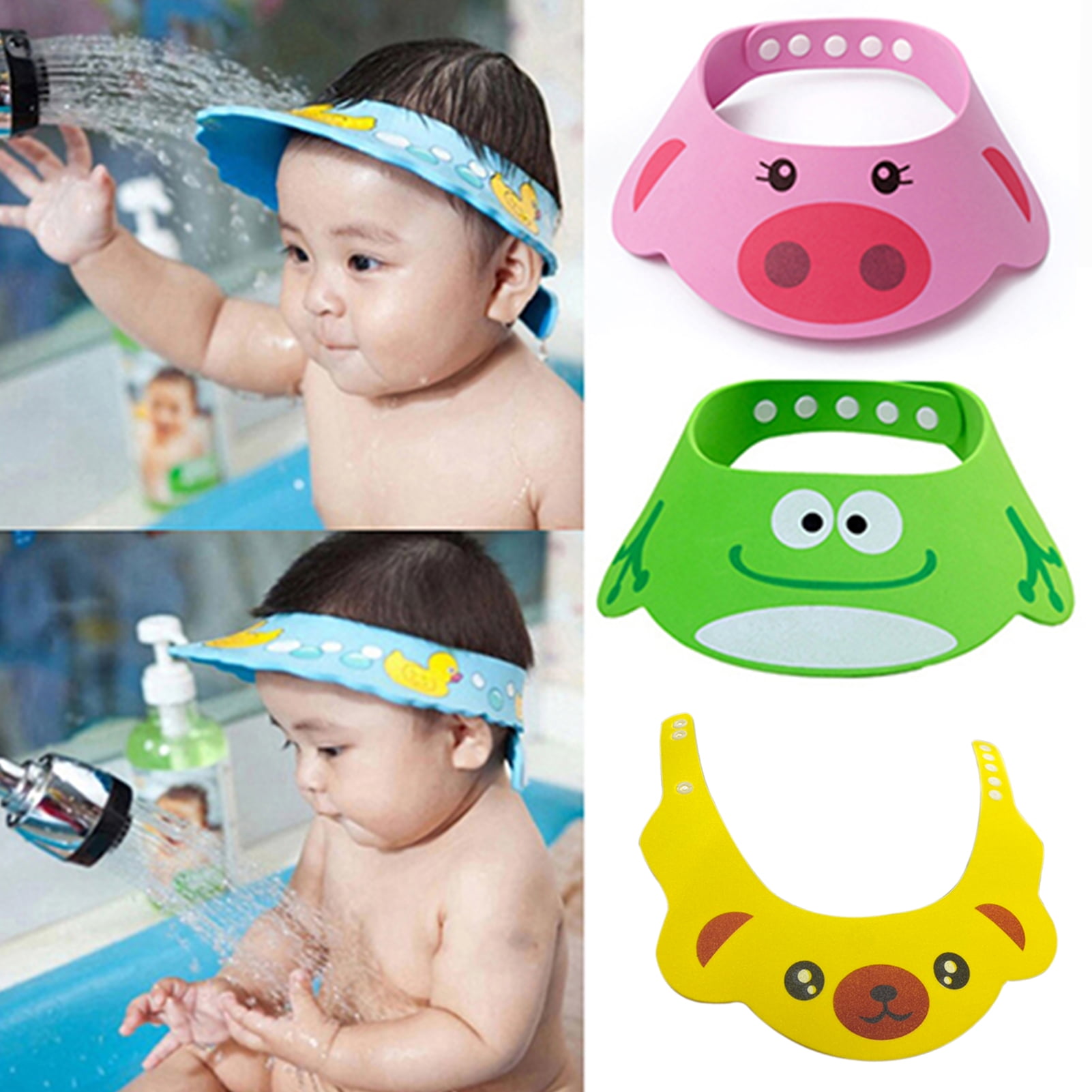 Cheers.US Baby Shampoo Shower Cap wash Bath Shield Visor Hat Adjustable Bathing Head Hair Rinser