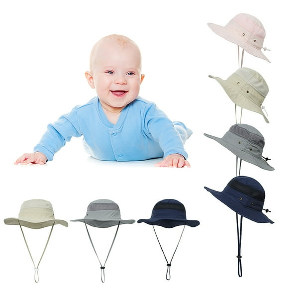 Cheers.US Baby Sun Hat Toddler Summer Baby Girl Bucket Hat Wide Brim Beach Hats for Baby Boys