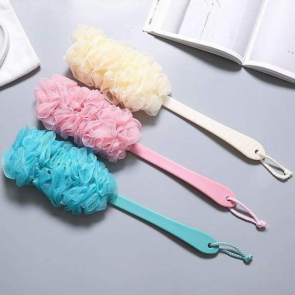 Cheers US Back Scrubber for Shower, Long Handle Back Loofah Shower Brush, Soft Nylon Mesh Back Cleaner Washer, Bath Brush for Women Men, Exfoliating Body Scrubber for Elderly