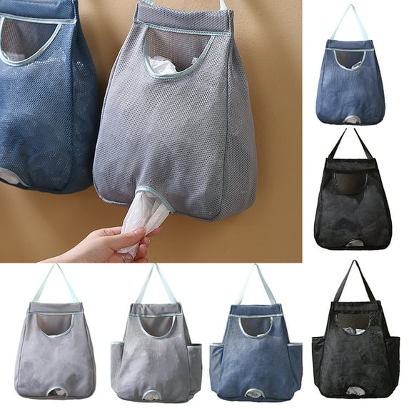Cheers.US Bag Holder, Grocery Bag Holder Trash Bags Holder Organizer Hanging Storage Dispensers Breathable Mesh Garbage Bag Organizer Plastic Bag Storage for Kitchen