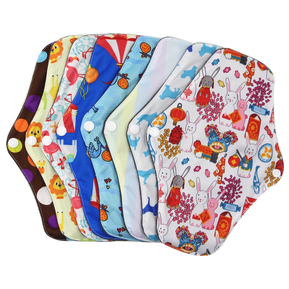 7pcs Aunt Pad Large Pad Washable Period Pads Cloth Menstrual Pad Washable  Mama Cloth Charcoal Pad Maternity Mother Fiber Mat The Inner Layer is  Bamboo