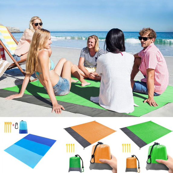 Cheers.US Beach Blanket, Picnic Blankets Waterproof Foldable, Lightweight Waterproof and sandproof Beach Mat, Portable Picnic Mat, Sand Proof Mat for Travel Blanket