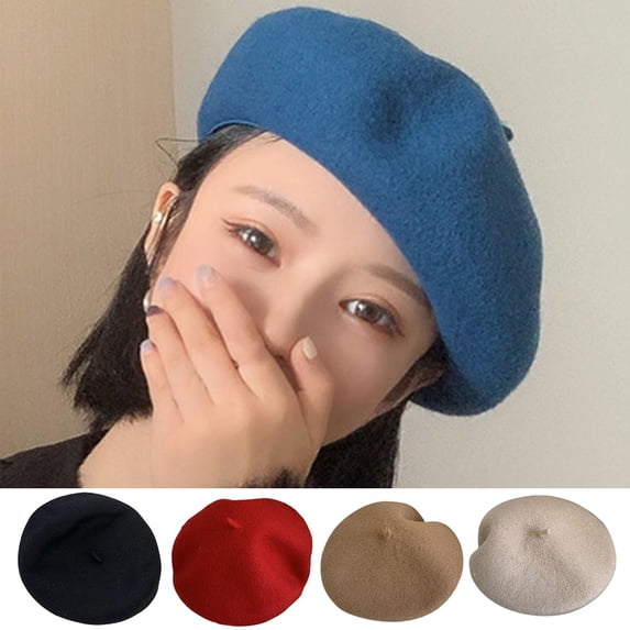 Cheers.US Beret Hat Wool French Beanie Hat Outdoor Hat Winter Hat Fashion Lady Hat