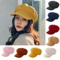 thumbnail image 1 of Cheers.US Beret Newsboy Hat Adjustable Women Cap Cabbie Beret Octagonal Cap Soft Woolen Beret for Women, 1 of 6