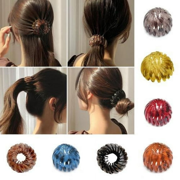 Cheers.US Bird Nest Shaped Hair Clip Hair Claw Clamp Bun Makers Expandable Ponytail Holder Hair Accessories for Women and Girls