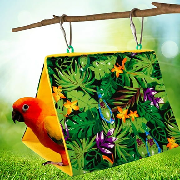 Cheers.US Bird Nest Snuggle Hut,Parrot Habitat Cave Hanging Tent for Small Medium African Parrot Hammock for Small Pets