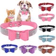 thumbnail image 1 of Cheers.US Bling Dog Collar with Bow Adjustable Puppy Rhinestone Crytal Collars for Pet Dogs Cats, 1 of 4