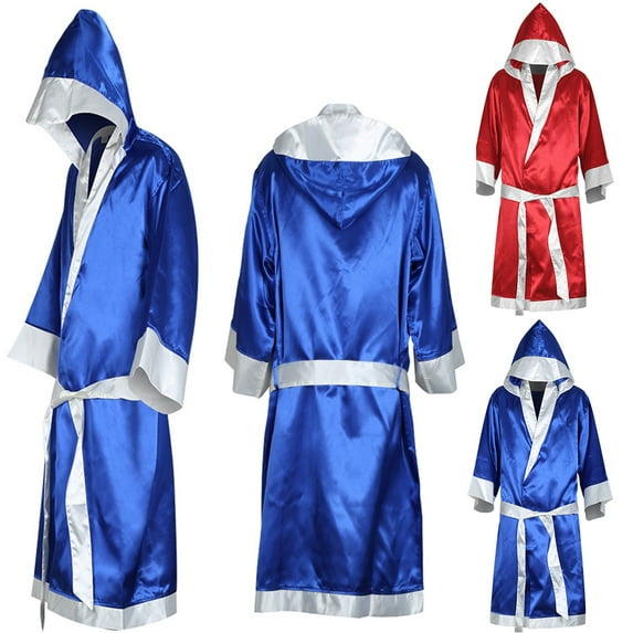 Cheers.US Boxing Costume and Shorts Robe Satin Cloak with Hood Boxing Robe with Hood Boxing Robe for Men and Women Boxing Robe Satin
