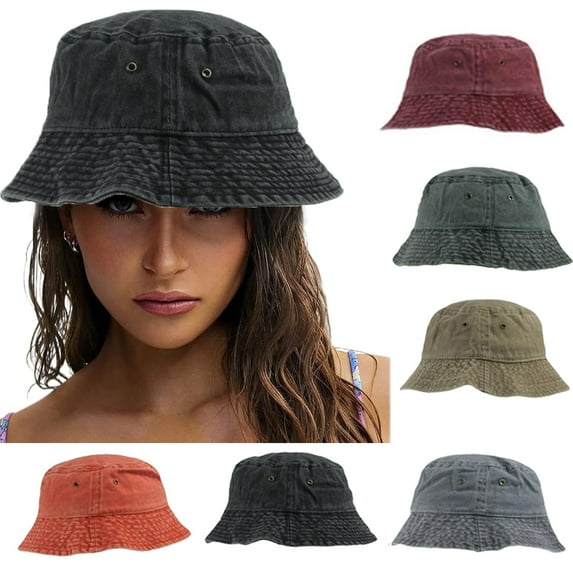 Cheers.US Bucket Hat, Summer Travel Beach Sun Hat, Bucket Hat for Women Men Cotton Unisex Packable Fisherman hat Outdoor Cap