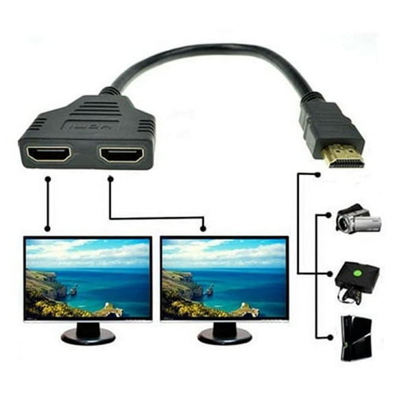 Cheers US Cable 1080P Male to Dual Female 1 to 2 Way Splitter Adapter for HD LED LCD TV