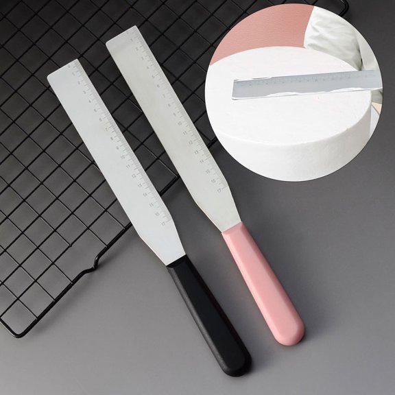 Cheers US Cake Spatula Straight Icing Spatula Frosting Spreader with Wooden Handle, Professional Stainless Steel Cake Decorating Spatula Jar Spatulas of Pastry