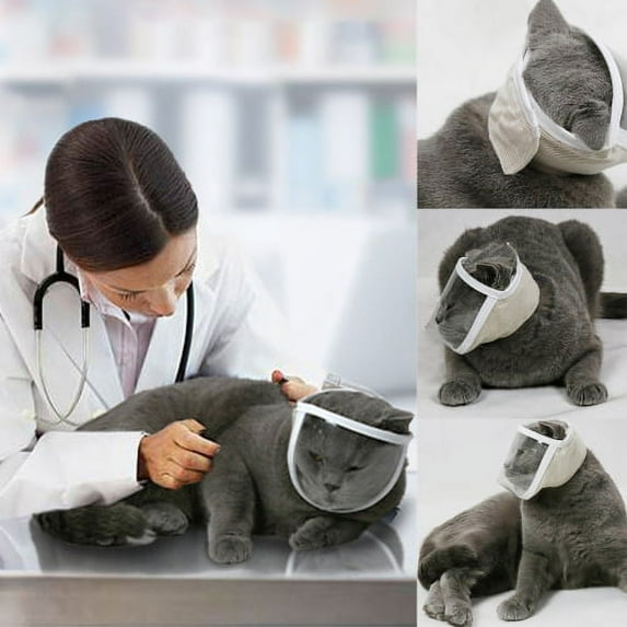 Cheers.US Cat Mouth Cover Anti Bite Breathable Transparent Pet Anti-eating Muzzle Face Protector Pet Supplies,As Well As the Tightness Can Be Adjusted At Will,Comfortable to Wear for Pet Cat