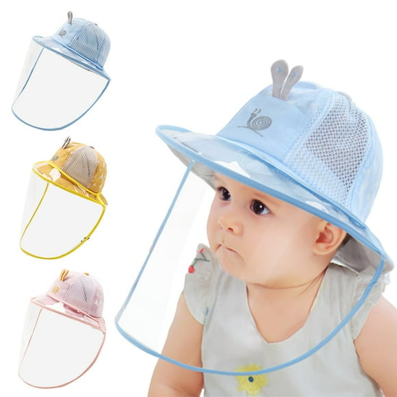 Children Kids Boys Girls Baby Summer Cute Dustproof Windproof Mesh Sun Hat Anti Droplet Face Shield Face Cover Bucket Cap for Going-Out, Beach, Pool