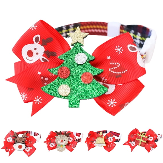 Cheers.US Christmas Dog Elements Holiday Dress Up Adjustable Kitten Festival Decorative Collar Pet Supplies and Cat Collar with Pet Gift Soft&Comfy Collars for Small Medium Large Dogs