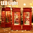 thumbnail image 1 of Cheers.US Christmas Snow Globe Lantern Phone Booth, Swirling Water Glittering Battery Operated Festicval Ornament with Timer for Christmas Tabletop Centerpiece Home Decoration, 1 of 7