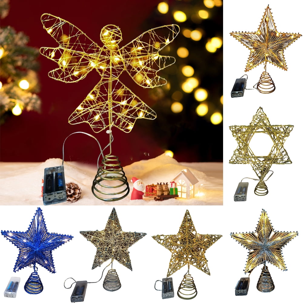Cheers.US Christmas Tree Topper LED Lighted Star Tree Topper, Star